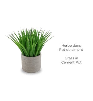 Grass in Cement Arrow Pot 12x25.5-6B