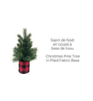 Christmas Pine Tree in Plaid Fabric Base Cup - 20x40CM - 8B