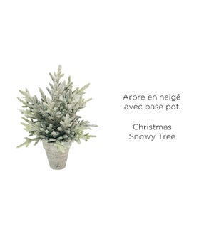 Christmas Snowy Tree w/ White Pot- 20x33CM-8B