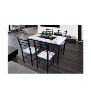5PC Marble pvc dinner set with 4 chairs Grey:04 1 per 2 ctn