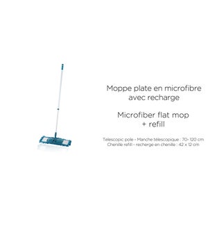 Microfiber flat mop + refill 12/B