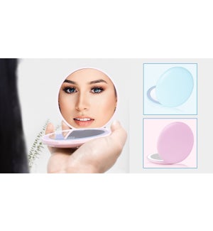 LED COSMETIC MIRROR/ 2 TIMES MAGNIFICATION/ RECHARGEABLE