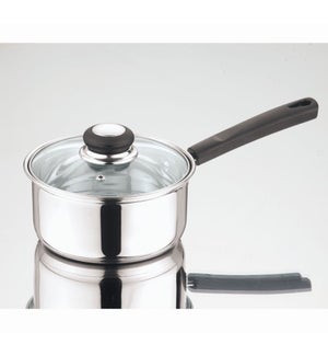 16CM STAINLESS SAUCEPAN WITH GLASS LID 4B