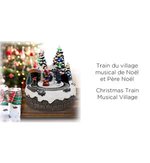 Xmas Musical Village Train & Santa - 16.5x16.5x19 - 4B
