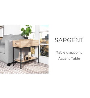 SARGENT ACCENT TABLE WITH DRAWER -METAL FRAME 30X60X61CM