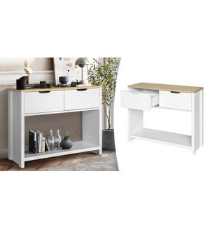 MALVALES CONSOLE TABLE WITH 2 DRAWERS AND STORAGE SHELF