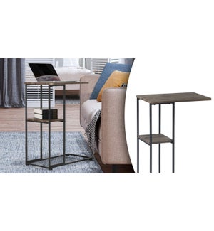 ROZELLE END TABLE WITH METAL FRAME AND WALNUT FINISH TOP