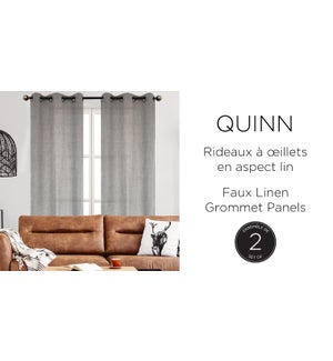 QUINN faux linen-GRAPHITE-18x18-CUSHION 6/B