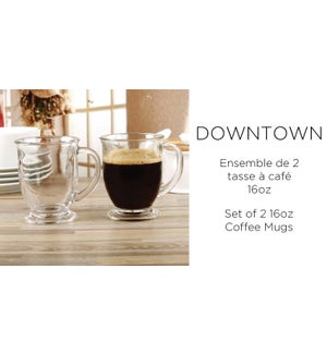 Downtown set of 2  Coffee Mugs 16oz- sleeve pack 6/B
