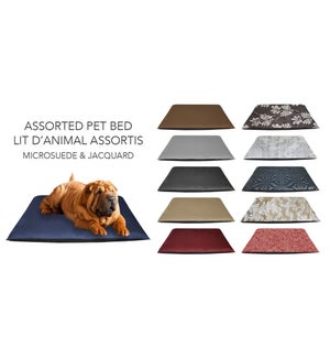 GT MicSuede Jacquard Dog Bed  27x36 assorted 12/b