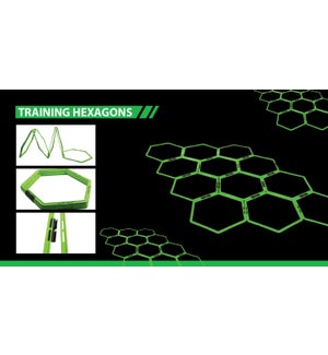 GREEN 6 FOOTBALL TRAINING HEXAGONES WITH CONNECTORS   12/BOX