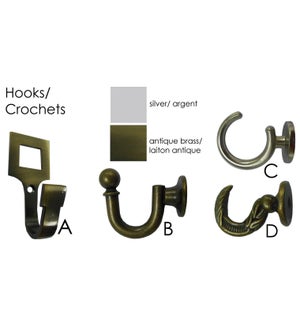 Assorted Hooks A, B, C, D 16/B