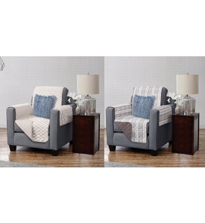 HUDSON REVERSIBLE QUILTED ARMCHAIR PROTECTOR GREY 4/B