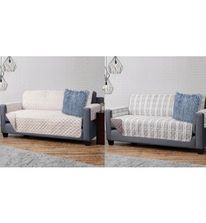HUDSON REVERSIBLE QUILTED SOFA PROTECTOR GREY 4/B