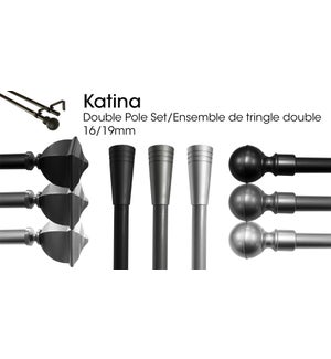 KATINA DOUBLE PLASTIC POLE SET SILVER 16/19 28X48