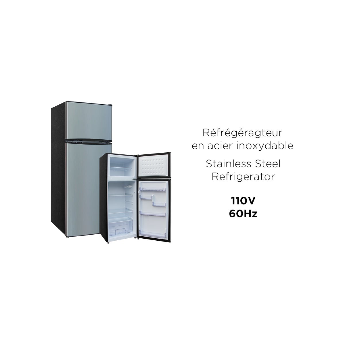 7.5 CU.FT REFRIGERATOR WITH FREEZER - BLACK AND STAINLESS ST - small  appliances