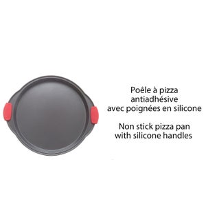 NON STICK PIZZA PAN  W/ SILICONE HANDLES