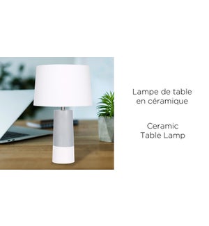 Ceramic Table Lamp Grey/White 36x36x54-2B