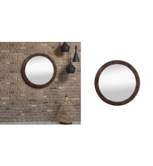 Round Wood Mirror Textured - 60x60 -2B