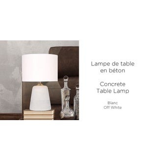 Concrete Table Lamp O.White Shade - 25x25x46 - 4B