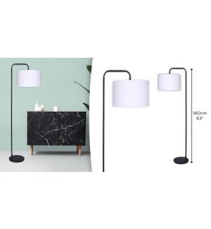 Floor Lamp Black W/ White Shade - 25x40x160 - 1B