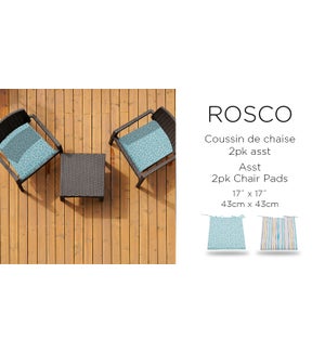 ROSCO 2pk chair pad 17X17 ASST.8/B