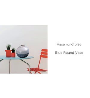 Round Vase Blue 15x14-12B