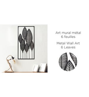 Metal Wall Art 6 Leaves 75x40-6B
