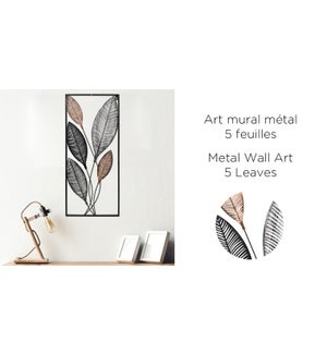 Metal Wall Art 5 Leaves 75x35 -6B
