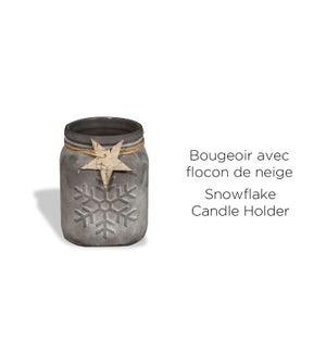 Snowflake Grey Candle Holder 11x14 - 8B