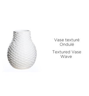 Textured Vase Wave White 20x20x25-4B