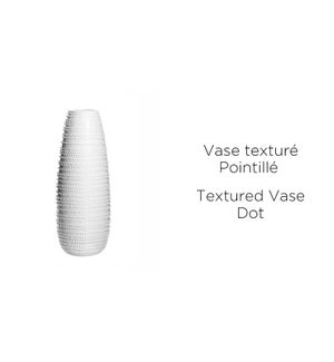 Textured Vase Dot White - 13.7x13.7x35.7 - 8B