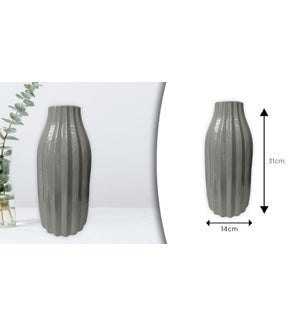 Ceramic Vase Textured- Grey - 14x14x31 - 6B