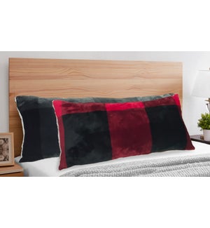 alpine valour/sherpa body pillow  18x42 red/black 4/b