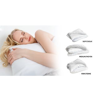 perfect sleep adjustable gusset pillow std/Q18x26+2" whi 10b