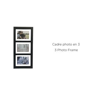 3 Photo Frame - 50.5x24 White/Black - 12B