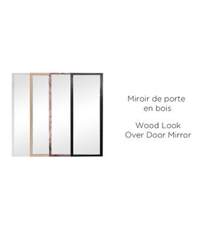 Wood Look Over Door Mirror - BLACK- 30x120 - 10B