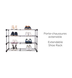 Extendable Shoe Rack 49-85x30x60-6B
