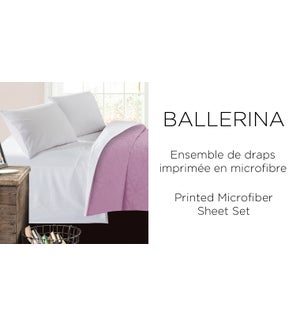 BALLERINA CAMEO MICROFIBER SHEET SET FULL 4/B