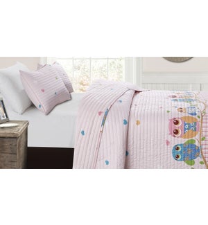MF-HOWLY pink-twin  68x86-2pc QUILT SET 2/B
