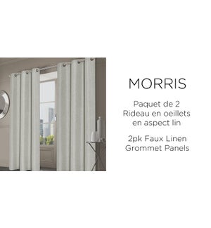 2 pk Morris  faux linen-Linen-42 x 84-GROMMET PANEL 6B