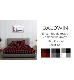 BALDWIN FLANNEL-ASSORTED-Twin-Sheet Set 4/B