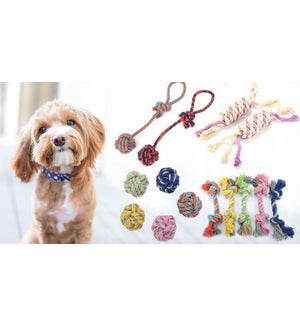 Dog toys cotton  assorted 30/b