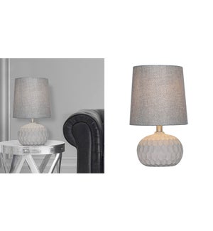 Concrete Table Lamp With Fabric Shade Grey 26x26x44cm 2B