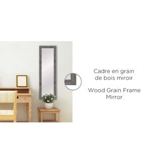 Wood Grain Frame Mirror Taupe - 12x48-2B