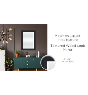 Textured Wood Look Black Mirror - 24x36-2B