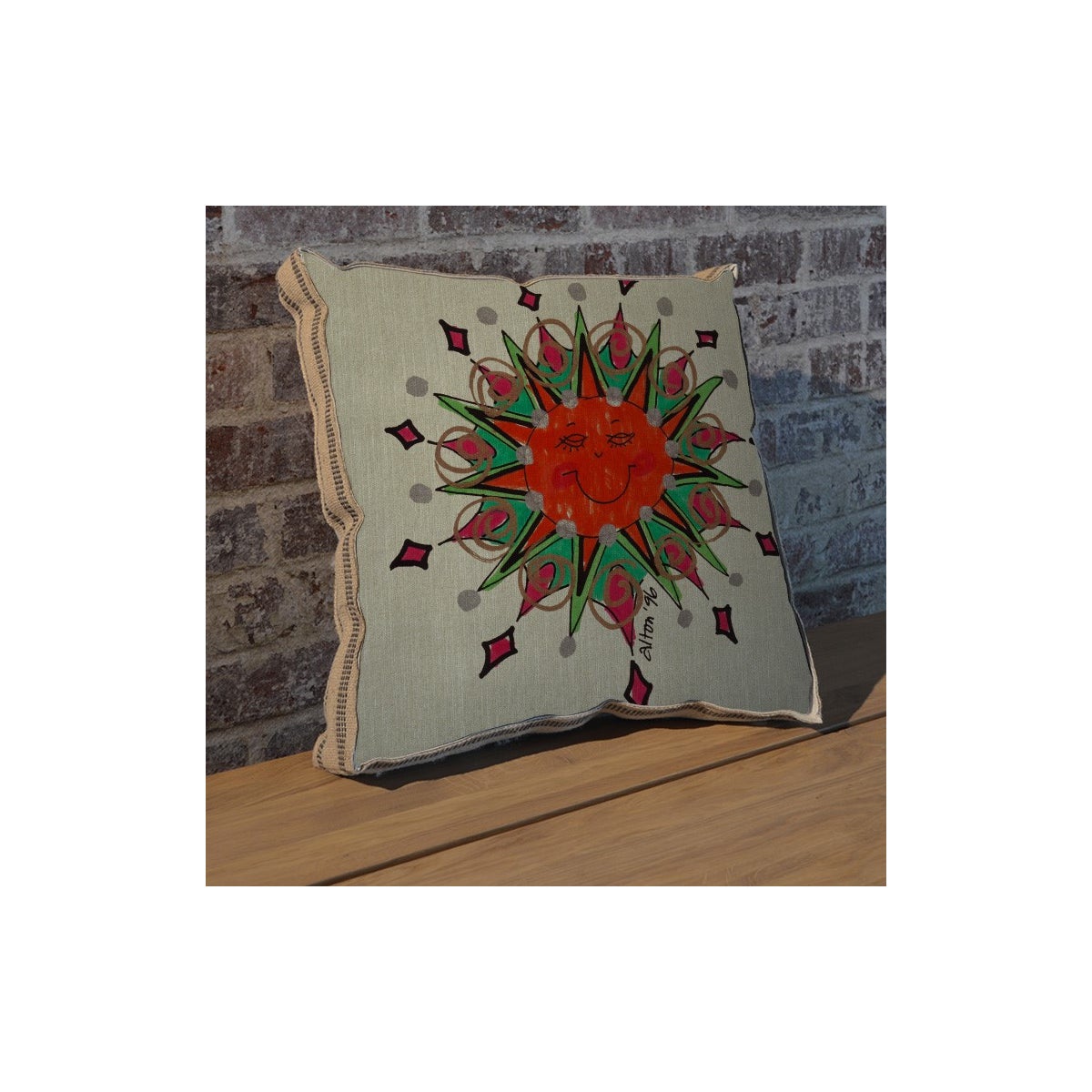 Alton Green Sun pillow