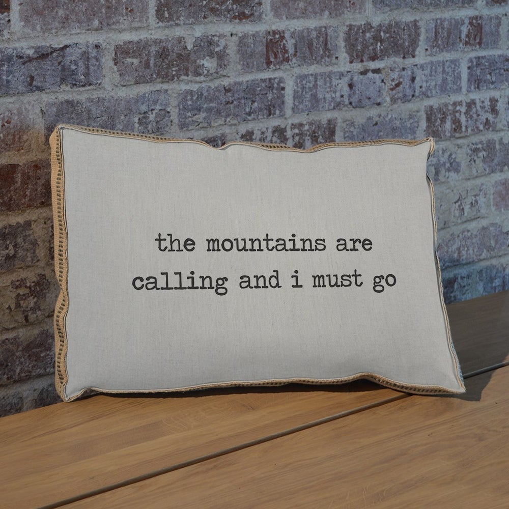The mountains are calling pillow