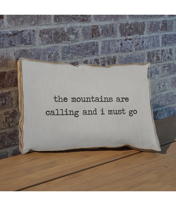 The mountains are calling pillow