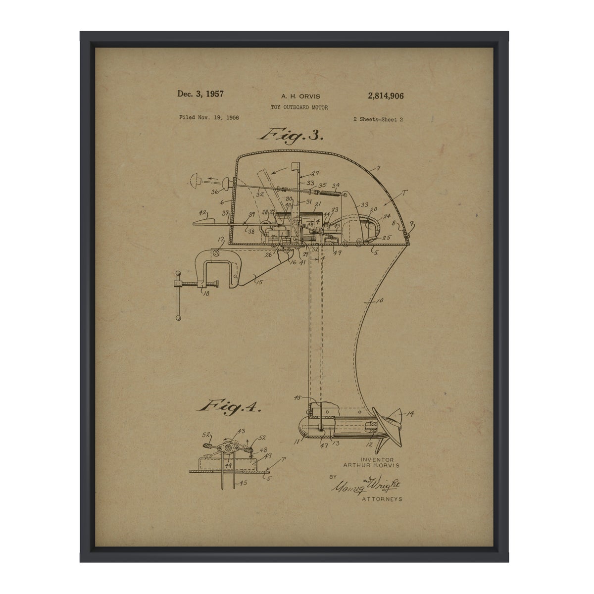 Toy Boat Motor Hemp Panel